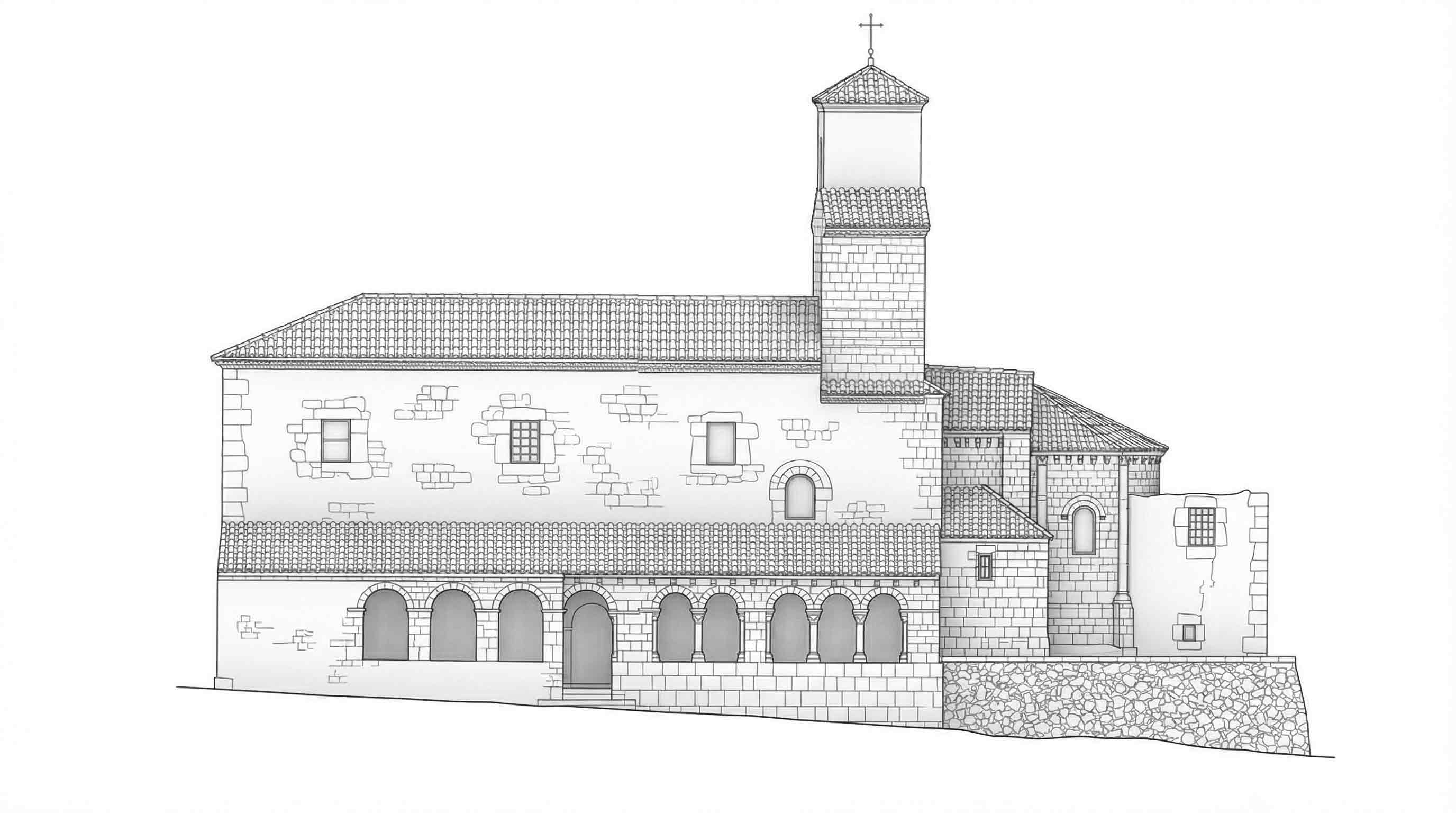 Alzado de la iglesia del Rivero